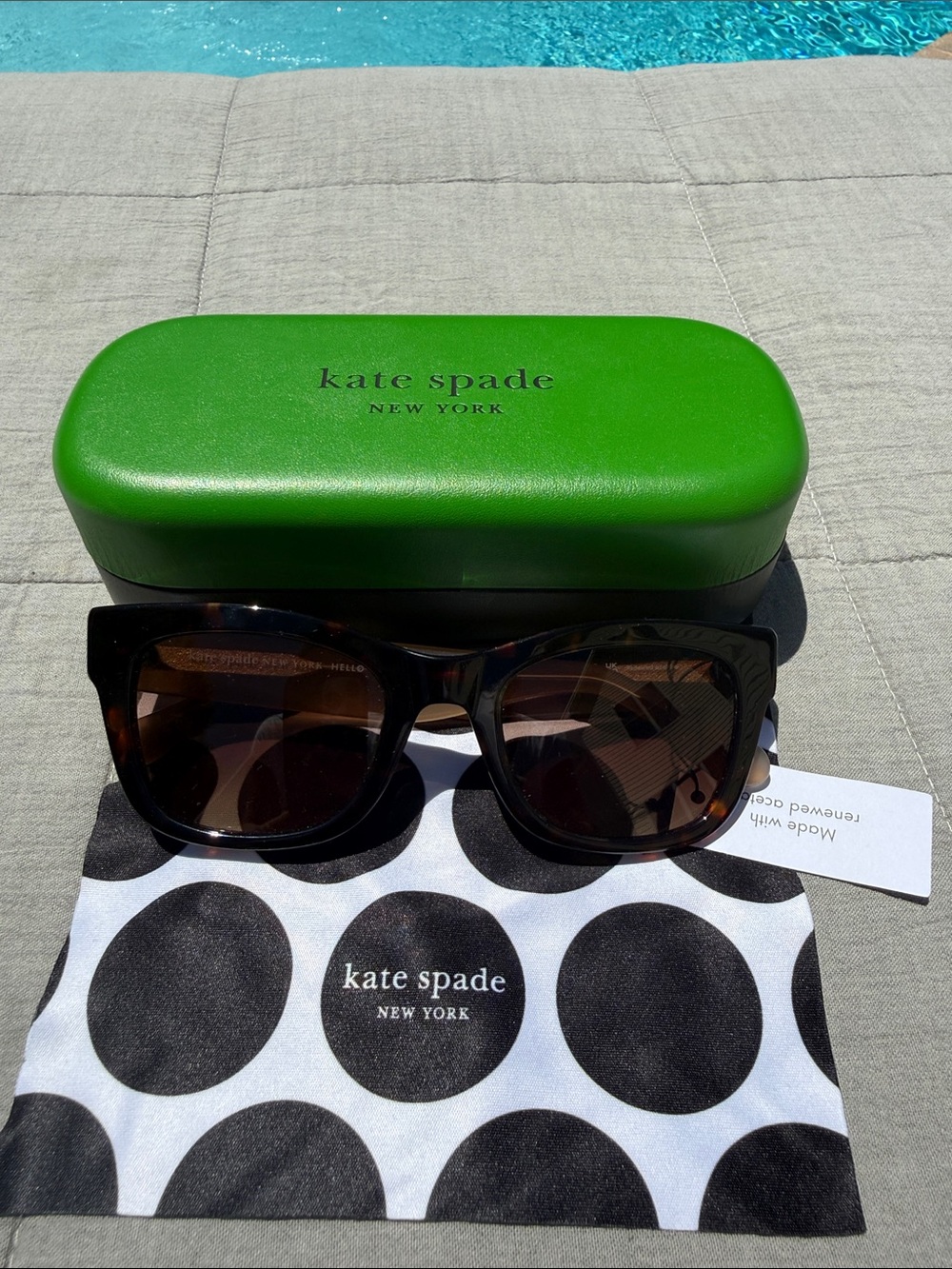 kate spade Tortoiseshell Square Sunglasses with Brown Lenses